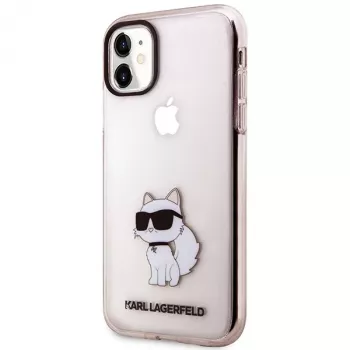 Karl Lagerfeld Ikonik Choupette trdi ovitek za iPhone 11 / XR 6,1 inch roza