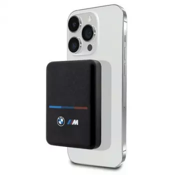 BMW M Collection MagSafe prenosni polnilnik 5000mAh 15W brezžični polnilnik s kablom USB-C, črn