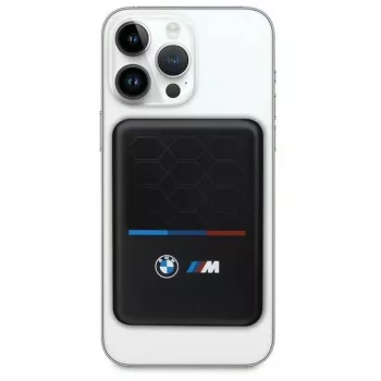BMW M Collection MagSafe prenosni polnilnik 5000mAh 15W brezžični polnilnik s kablom USB-C, črn