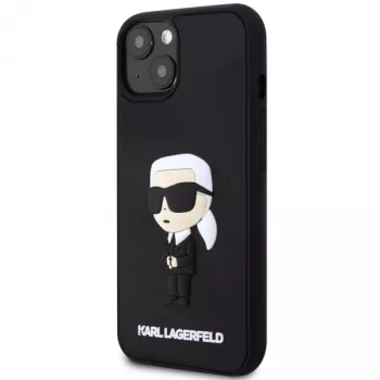 Karl Lagerfeld KLHCP14M3DRKINK trdi gumijasti ovitek Ikonik 3D za iPhone 14 Plus / 15 Plus 6,7 inch črn
