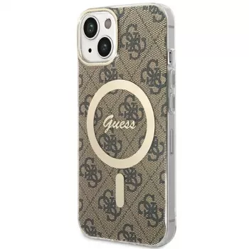 Guess GUHMP13MH4STW iPhone 13 / 14 / 15 6,1 inch rjav trdi ovitek z MagSafe