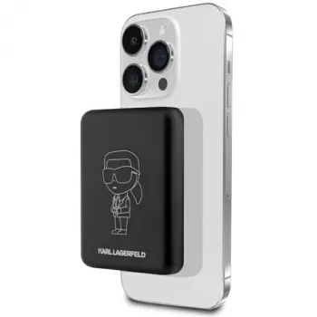 Karl Lagerfeld Ikonik MagSafe brezžični prenosni polnilnik 3000mAh črn