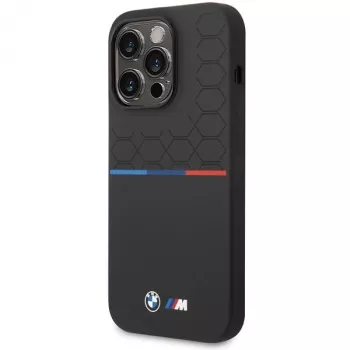 BMW M Collection silikonski ovitek za Apple iPhone 15 Pro Max 6,7 inch črn vzorec