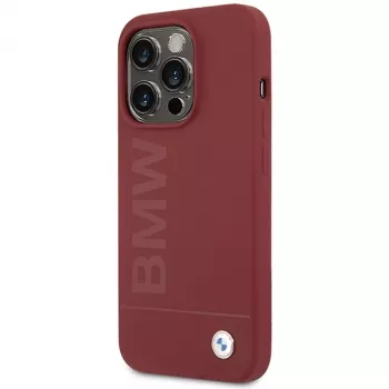 BMW M Collection silikonski trdi ovitek z MagSafe za Apple iPhone 15 Pro 6,1 inch rdeč Big Logo