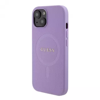 Guess GUHMP15MPSAHMCU Saffiano MagSafe trda torbica za iPhone 15 Plus / 14 Plus 6,7 inch, vijolična