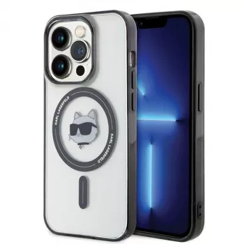 Karl Lagerfeld KLHMP15LHCHNOTK ovitek za iPhone 15 Pro 6,1 inch, prosojen, IML Choupette Head, MagSafe