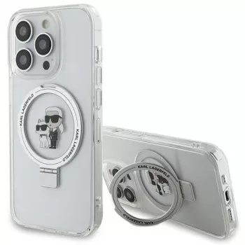 Karl Lagerfeld KLHMP13XHMRSKCH trdi ovitek z obročem za iPhone 13 Pro Max 6,7 inch bel Karl & Choupette MagSafe