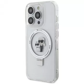 Karl Lagerfeld KLHMP13XHMRSKCH trdi ovitek z obročem za iPhone 13 Pro Max 6,7 inch bel Karl & Choupette MagSafe