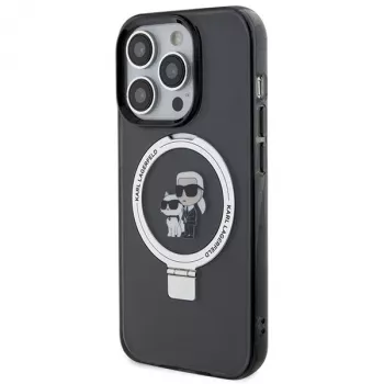 Karl Lagerfeld KLHMP15LHMRSKCK trdi ovitek z obročem MagSafe za iPhone 15 Pro 6.1 črn