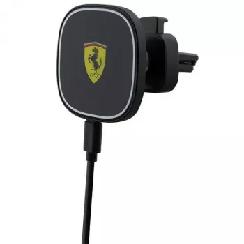 Ferrari 15W brezžični indukcijski polnilnik za avto FECHMGLK za zračno režo, črn, MagSafe