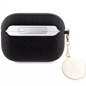 Guess GUAP2PGEHCDK ovitek za AirPods Pro 2 (2022/2023) črn s fiksnim bleščečim srcem Diamond Charm