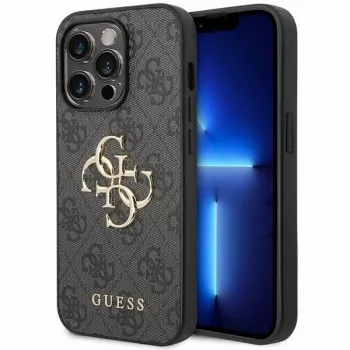Guess GUHCP15L4GMGGR trdi ovitek za iPhone 15 Pro 6,1 inch - siv 4G Big Metal Logo