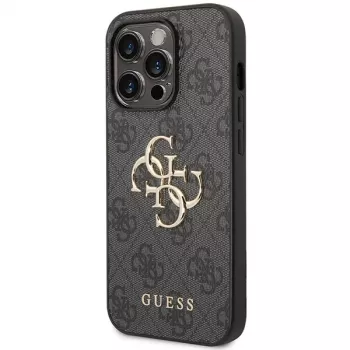 Guess GUHCP15L4GMGGR trdi ovitek za iPhone 15 Pro 6,1 inch - siv 4G Big Metal Logo