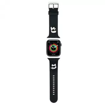 Karl Lagerfeld 3D Rubber Karl & Choupette Heads NFT zapestnica za Apple Watch 38/40/41mm črna
