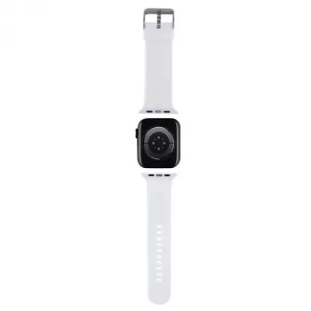 Karl Lagerfeld KLAWMSLKCNH zapestnica za Apple Watch 38/40/41mm bela 3D Rubber Karl & Choupette Heads