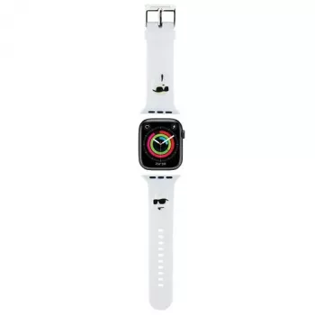 Karl Lagerfeld 3D Rubber Karl & Choupette Heads NFT zapestnica za Apple Watch 42/44/45/49mm bela