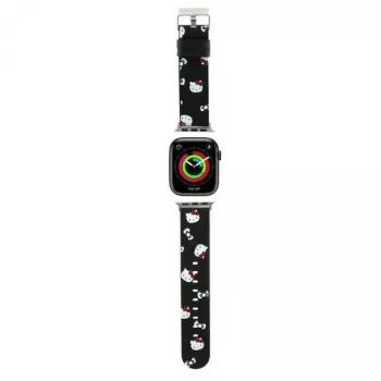 Hello Kitty HKAWMPSAPSK zapestnica za Apple Watch 38/40/41mm črna silikon vzorec Heads & Bows