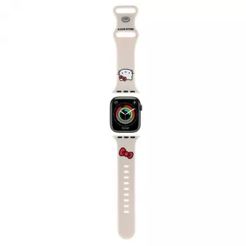 Hello Kitty HKAWMSCHBLE silikonska zapestnica za Apple Watch 38/40/41mm - bež
