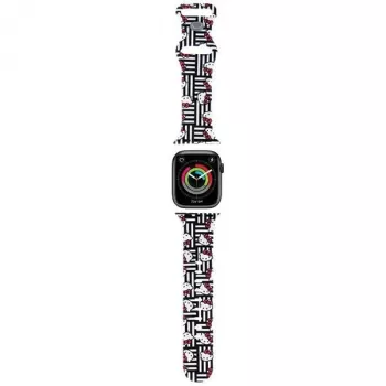Hello Kitty HKAWMSDIESK zapestnica za Apple Watch 38/40/41mm črna silikonska Heads & Stripes
