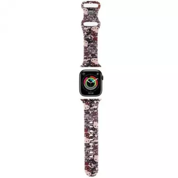 Hello Kitty HKAWMSDGPTP silikonska zapestnica za Apple Watch 38/40/41mm roza Graffiti Tags