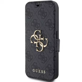 Guess GUBKP15L4GMGGR iPhone 15 Pro 6,1 inch sivi knjižni ovitek 4G Metal Logo