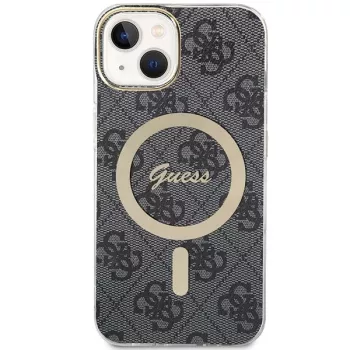 Guess GUHMP15MH4STK trdi ovitek za iPhone 15 Plus/14 Plus 6,7 inch, črn, MagSafe 4G