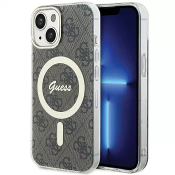 Guess GUHMP15MH4STW trdi ovitek IML MagSafe za iPhone 15 Plus / 14 Plus 6,7 inch, rjav
