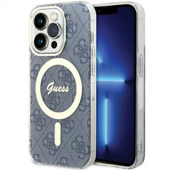 Guess GUHMP15LH4STB iPhone 15 Pro 6,1 inch modri trdi ovitek IML 4G MagSafe