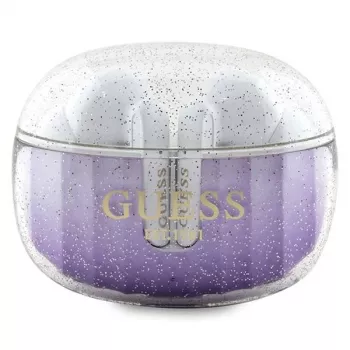 Guess Glitter Gradient True Wireless Bluetooth ušesne slušalke s polnilnim ohišjem (vijolične)
