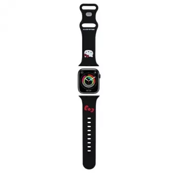 Hello Kitty HKAWMSCHBLK silikonski pašček za Apple Watch 38/40/41mm, črn