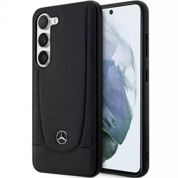 Mercedes-Benz S23 FE trdi usnjeni ovitek Urban, črn, za Samsung Galaxy S23 FE