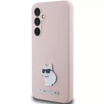 Karl Lagerfeld KLHCS23FESMHCNPP S23 FE S711 roza silikonski ovitek Choupette Metal Pin za Samsung Galaxy S23 FE