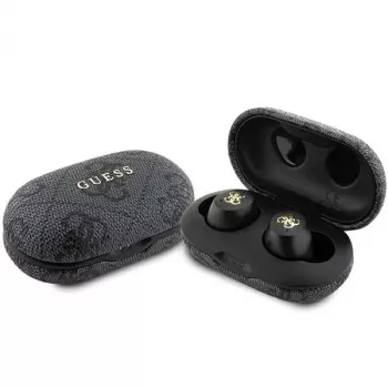 Guess 4G Metal Logo Bluetooth TWS ENC ušesne slušalke s polnilnim etuijem (črne)
