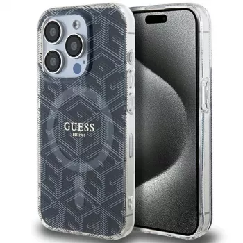 Guess GUHMP15XHGCUSTGK iPhone 15 Pro Max 6,7 inch trdi ovitek IML GCube MagSafe, črn