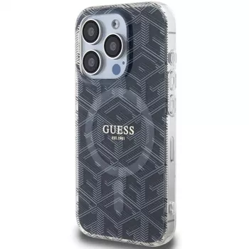 Guess GUHMP15XHGCUSTGK iPhone 15 Pro Max 6,7 inch trdi ovitek IML GCube MagSafe, črn