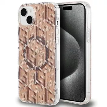 Guess GUHMP15MHGCUSTGW trdi ovitek GCube za iPhone 15 Plus / 14 Plus 6,7 inch, rjav, IML MagSafe
