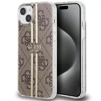 Guess GUHCP15MH4PSEGW iPhone 15 Plus / 14 Plus 6,7 inch trdi ovitek IML 4G Gold Stripe, rjav