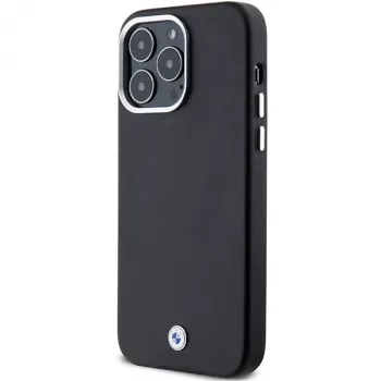 BMW Signature Wrapped Metal MagSafe ovitek za iPhone 15 Pro Max 6,7 palca črn