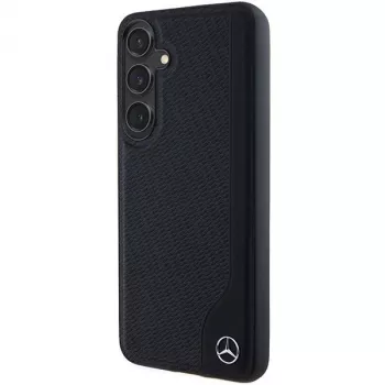 Mercedes-Benz MEHMS24S23RBGVK S24 S921 črn trdi ovitek usnje Debossed Line MagSafe za Samsung Galaxy S24