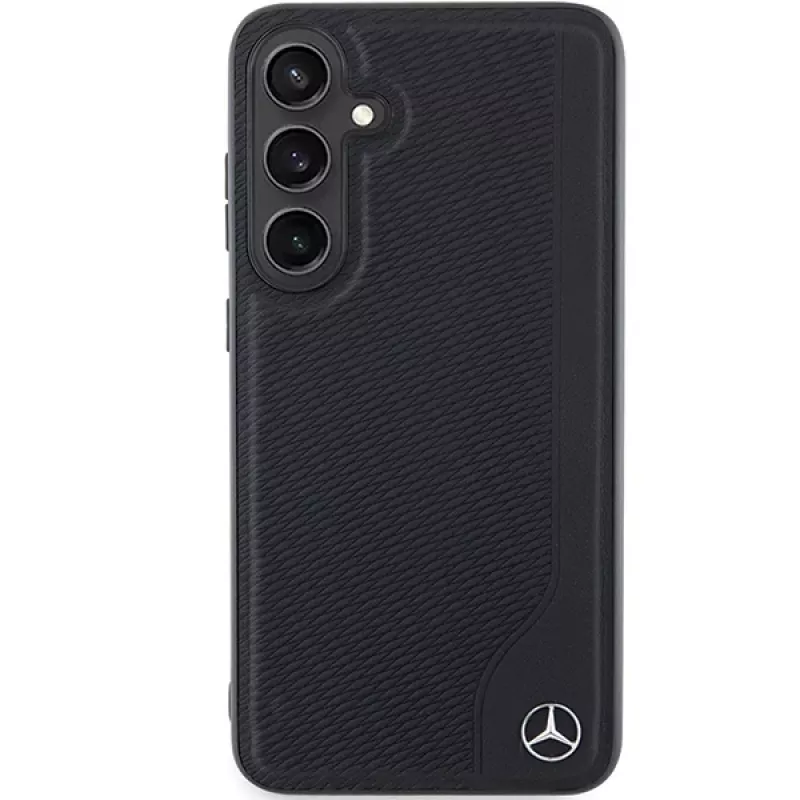 Mercedes-Benz Debossed Line usnjen MagSafe trdi ovitek za Samsung Galaxy S24+ (SM-S926) - črn