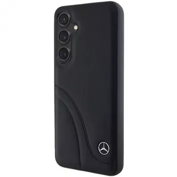 Mercedes-Benz MEHCS24M23RBCSK S24+ S926 črn trdi ovitek usnje Curved Stitches za Samsung Galaxy S24+