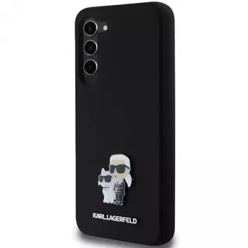 Karl Lagerfeld KLHCS23MSMHKCNPK trdi ovitek za Samsung Galaxy S23+ S916, silikon, črn, Karl & Choupette kovinska zaponka