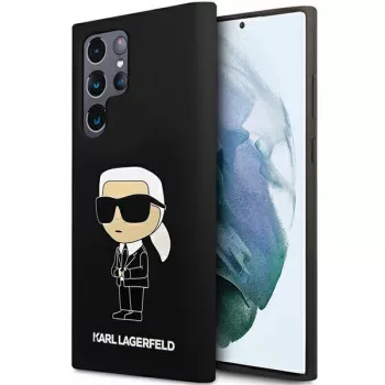 Karl Lagerfeld Ikonik silikonski ovitek za Samsung Galaxy S24 Ultra – črn