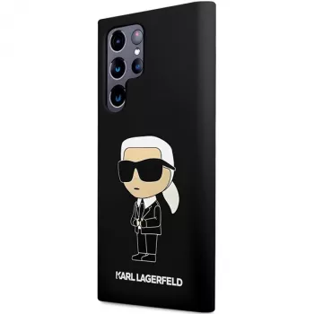 Karl Lagerfeld Ikonik silikonski ovitek za Samsung Galaxy S24 Ultra – črn