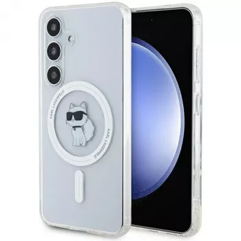 Karl Lagerfeld KLHMS24SHFCCNOT trdi ovitek za Samsung Galaxy S24, prozoren, MagSafe, dizajn Choupette