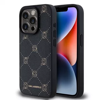 Karl Lagerfeld iPhone 15 Pro Max 6,7 inch črn zaščitni ovitek Karl Head MagSafe