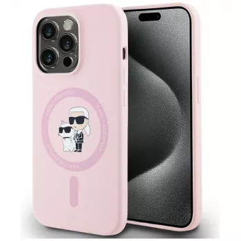 KARL LAGERFELD silikonski ovitek Karl & Choupette MagSafe za iPhone 14 Pro Max roza