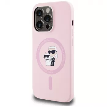 KARL LAGERFELD silikonski ovitek Karl & Choupette MagSafe za iPhone 14 Pro Max roza
