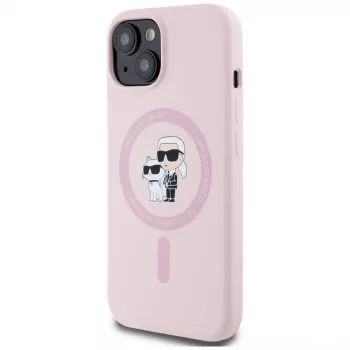Karl Lagerfeld silikonski ovitek Karl & Choupette MagSafe za iPhone 15 roza