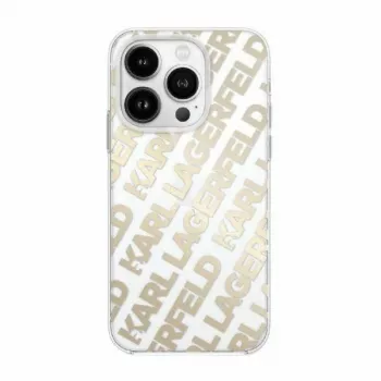 Karl Lagerfeld KLHCP15SHKFOEMD iPhone 15 / 14 / 13 6,1 inch zlat trdi ovitek IML FulloverLogo